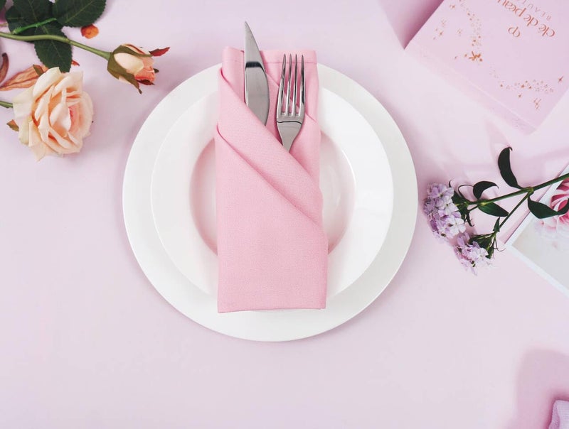 KOFFOTA Blush Pink Cloth Napkinsï¼ŒCotton Napkins Set of 6, Valentine Dinner Napkinsï¼ŒTable Decorations, Soft Comfortable and Reusable 18 x 18 Inch(Pink) - Image 5